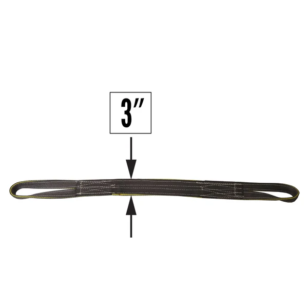 Nylon Lifting Sling - Reversed Eye - 3" x 10' - 2-ply