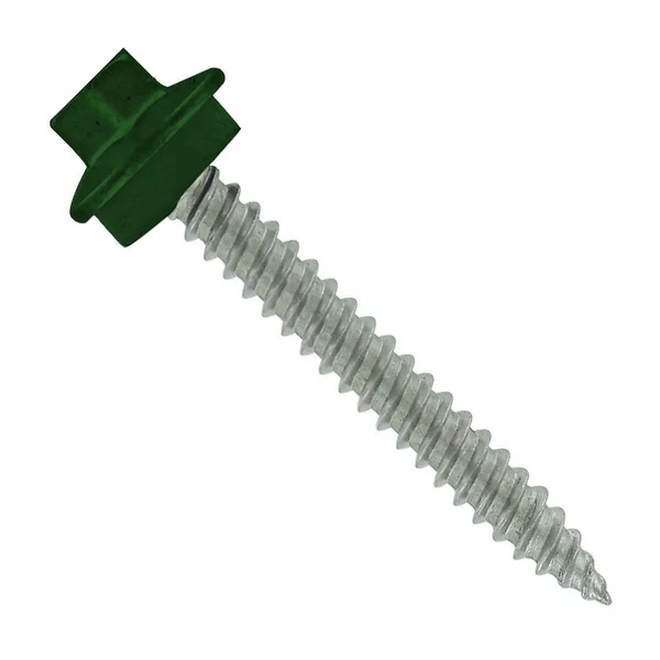 ST Fastening #10 x 1-1/2" SS Woodbinder Metal Roofing Screw - Forest Green, Pkg 250