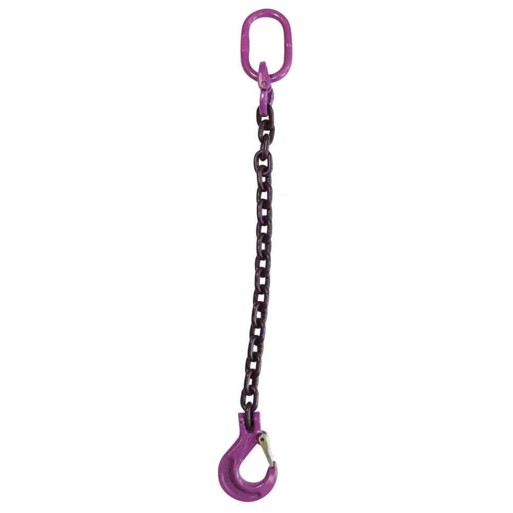 3/8" x 10' Single Leg Chain Sling w/ Sling Hook - Grade 100
