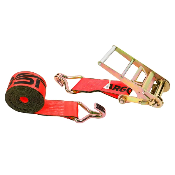 4" x 40' Ratchet Strap with Wire Hooks | Red