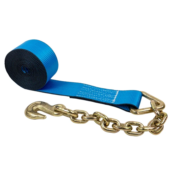 3" X 40' Winch Strap with Chain Extension | Blue