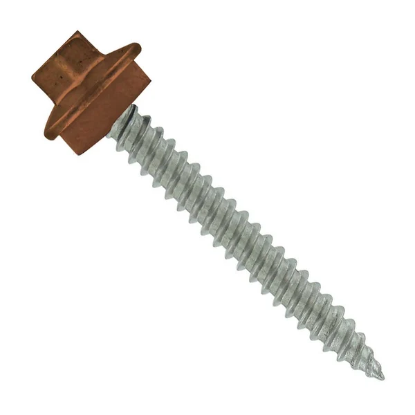 ST Fastening #10 x 1-1/2" SS Woodbinder Metal Roofing Screw - Brown, Pkg 250
