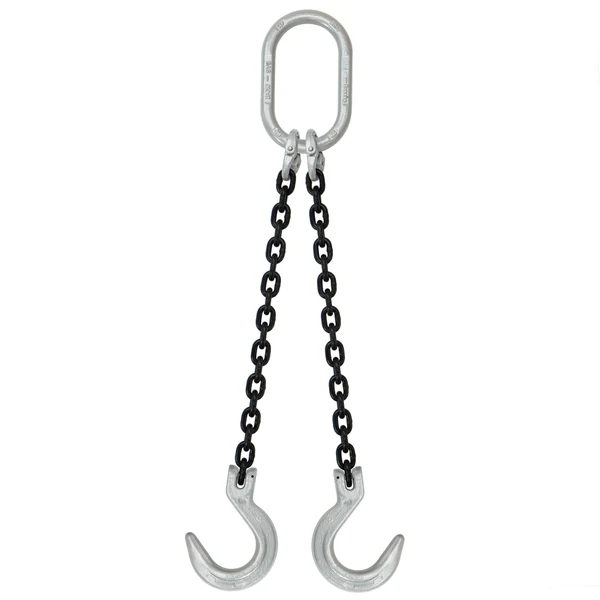 5/8" x 5' Domestic 2 Leg Chain Sling with Crosby Foundry Hooks - Grade 100