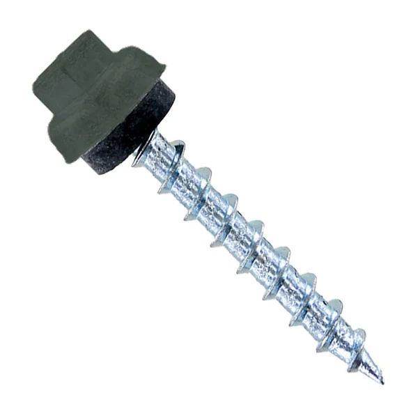 ST Fastening #12 X 1-1/2" ZXL Type 17 Woodbinder Metal Roofing Screw For OSB - Forest Green, Pkg 250