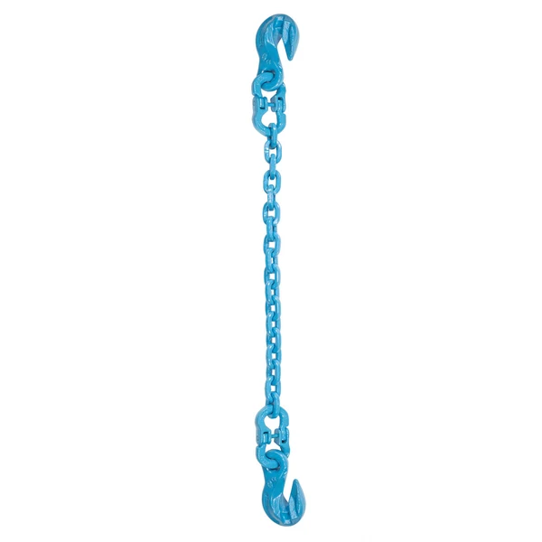 9/32" x 18' Pewag Single Leg Chain Sling w/ Grab & Grab Hooks - Grade 120