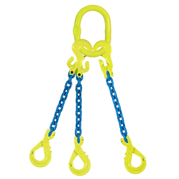 5/16" x 15' Adjustable 3 Leg Chain Sling w/ Gunnebo Chain and Self-Locking Hooks - Grade 100