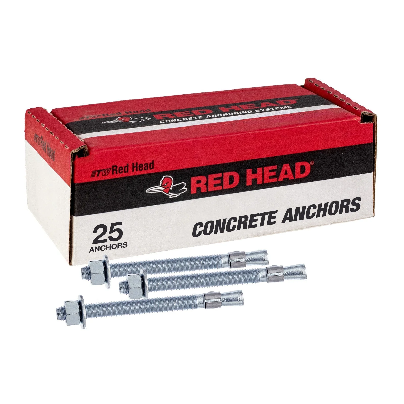 Red Head 1/2" x 5-1/2" Trubolt Wedge Anchor - Zinc | Qty. 25