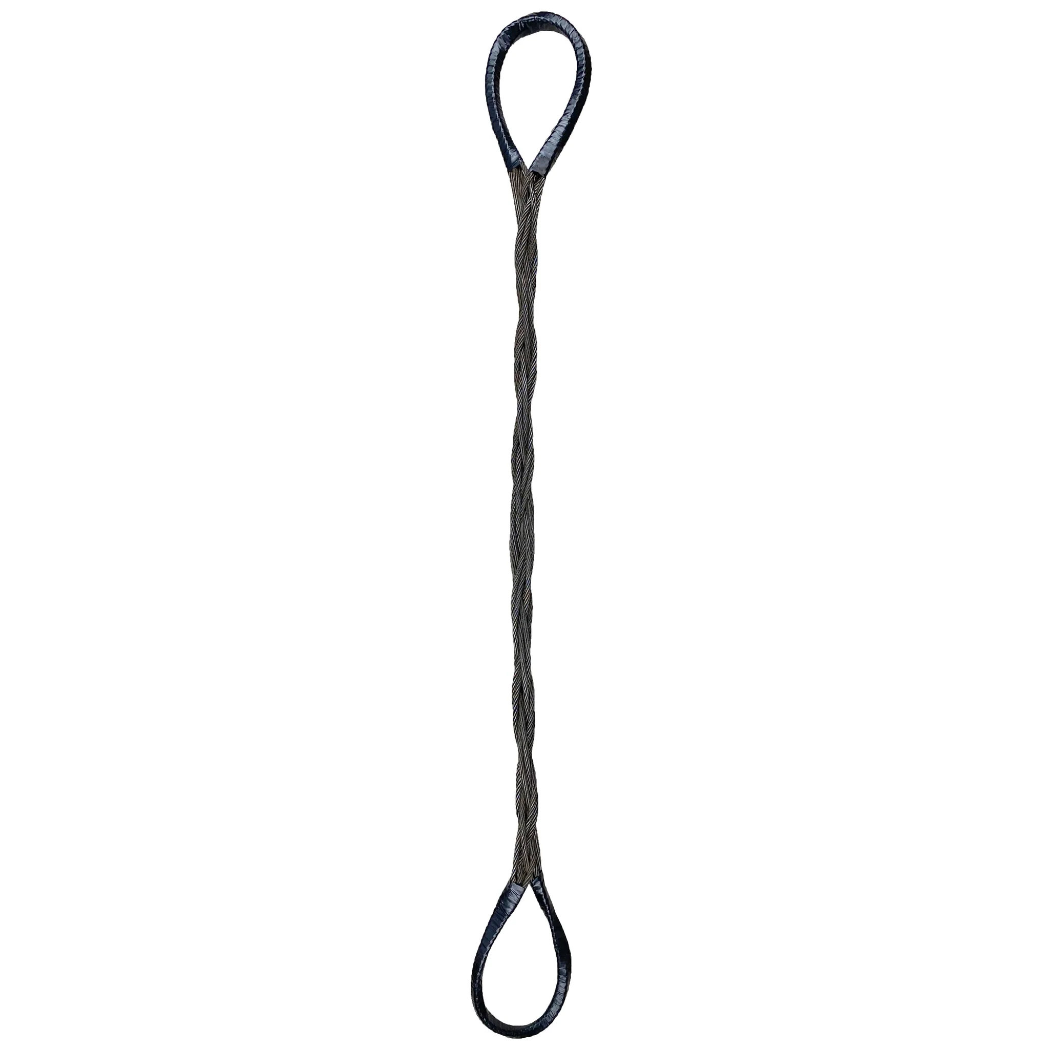 3/8" x 14' Eight Part Braided Wire Rope Sling