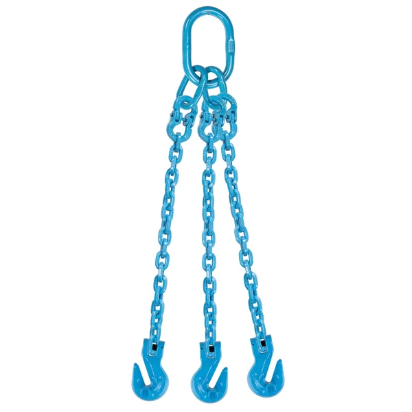 3/8" x 14' Pewag 3 Leg Chain Sling w/ Grab Hooks - Grade 120