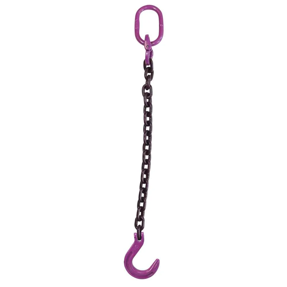 5/16" x 5' Single Leg Chain Sling w/ Foundry Hook - Grade 100