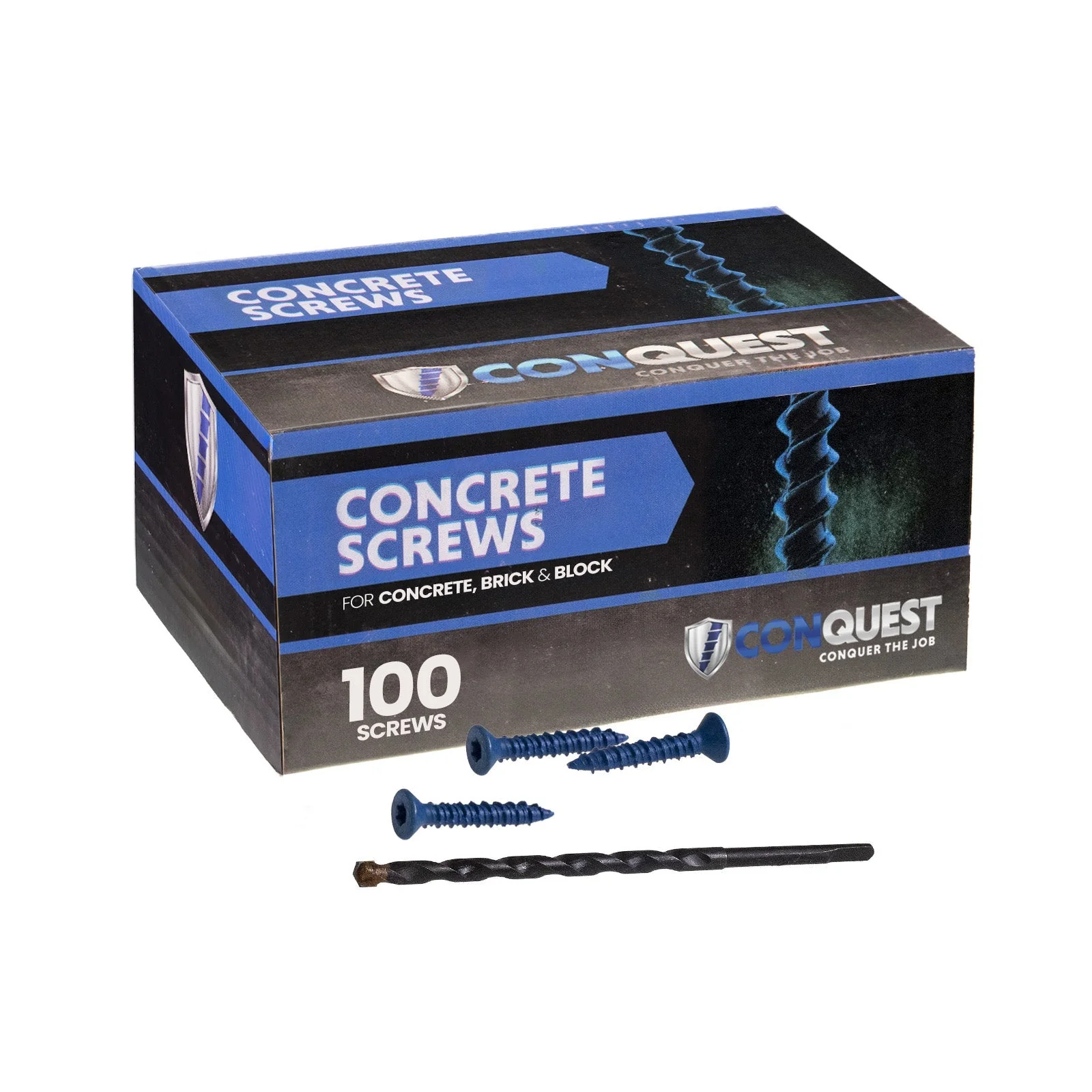 1/4" x 1-1/4" Conquest T-30 Flat Head Concrete Screw, Pkg 100