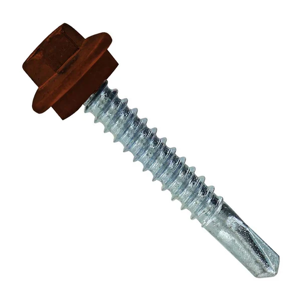 ST Fastening #12 X 1-1/2" Self-Drilling Maxx Steelbinder Metal Roofing Screw, Hex Washer Head - Brown | Qty. 250