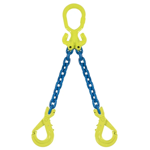 1/2" x 10' Adjustable 2 Leg Chain Sling w/ Gunnebo Chain and Self-Locking Hooks - Grade 100