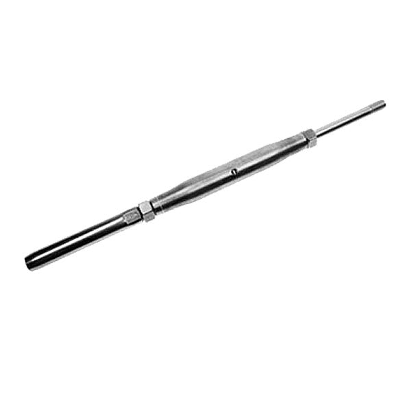 3/8" x 5" Threaded Rod/Swage Stud Stainless Steel Turnbuckle | 3/16" Cable