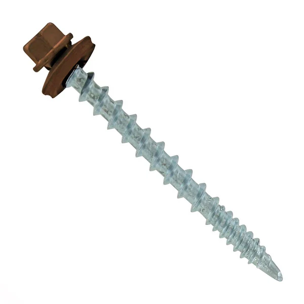 ST Fastening #10 x 2" Kwikseal Woodbinder Metal Roofing Screw - Brown, Pkg 250