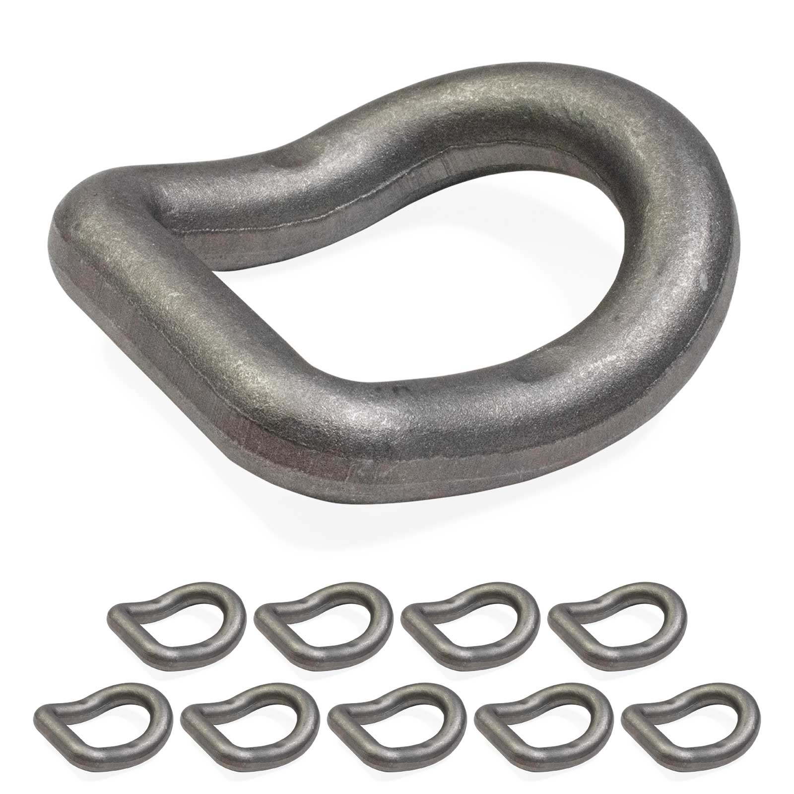1" Bent Weldable D-Ring - 46,750 lbs. BS | 10-Pack