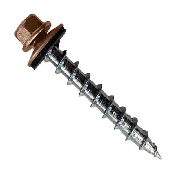 ST Fastening #12 x 1-1/2" Type 17 Woodbinder Metal Roofing Screw For OSB - Brown, Pkg 250