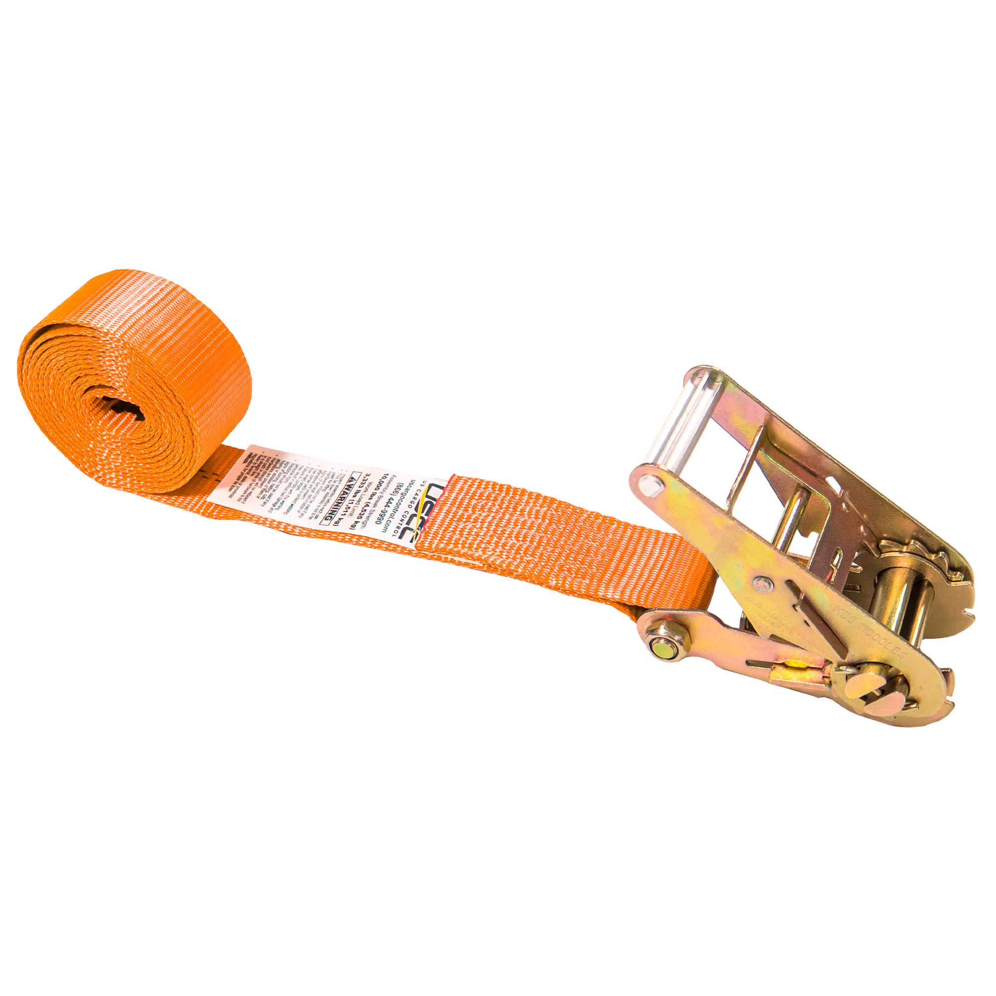 2" x 10' Heavy-Duty Endless Ratchet Strap | Orange
