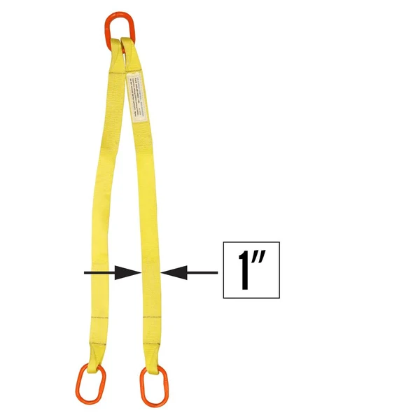 1"x18' (2 ply) Double Leg Nylon Sling w/ Master Link Both Ends