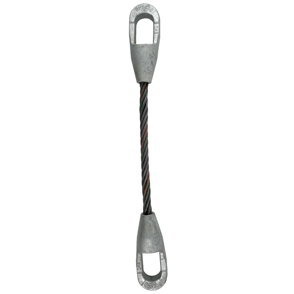 3/8" x 6' Closed and Closed Spelter Socket Wire Rope Sling