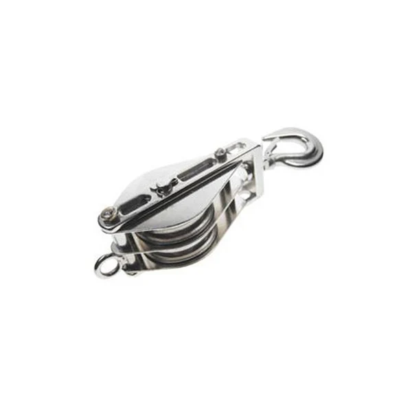 Double Swivel Block w/ Hook & Brass Bushing - 304 Stainless Steel 3/4" x 4"