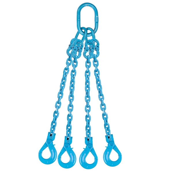 1/2" x 6' Pewag 4 Leg Chain Sling w/ Self-Locking Hooks - Grade 120