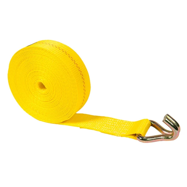 2" x 40' Winch Strap with Wire Hook | Yellow