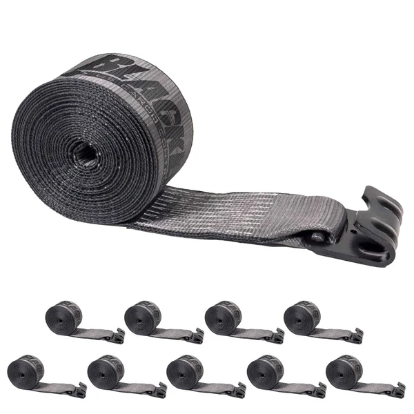 BlackLine 4" x 30' Winch Strap with 20,000 lb Flat Hook | 10-Pack