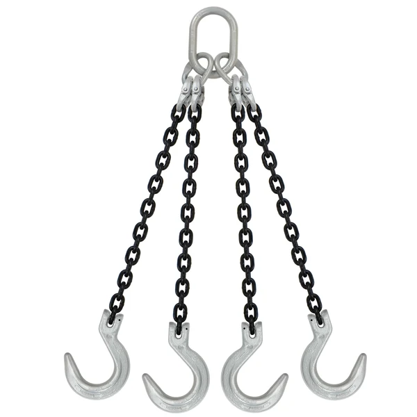 5/16" x 8' Domestic 4 Leg Chain Sling with Crosby Foundry Hooks - Grade 100