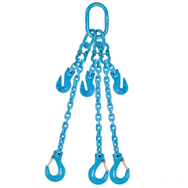 3/8" x 20' Pewag Adjustable 3 Leg Chain Sling w/ Sling Hooks - Grade 120