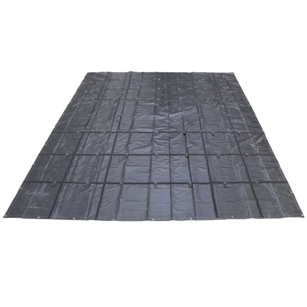 20' x 16' Lightweight Steel Tarp | 6' Drop - 14 oz. Black Tarp