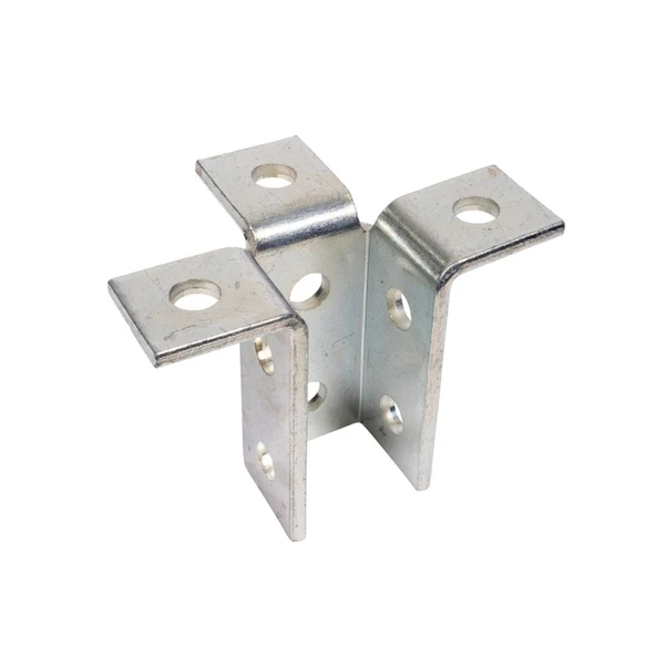 9-Hole 3-Way Channel Wing Connector - Electro-Galvanized
