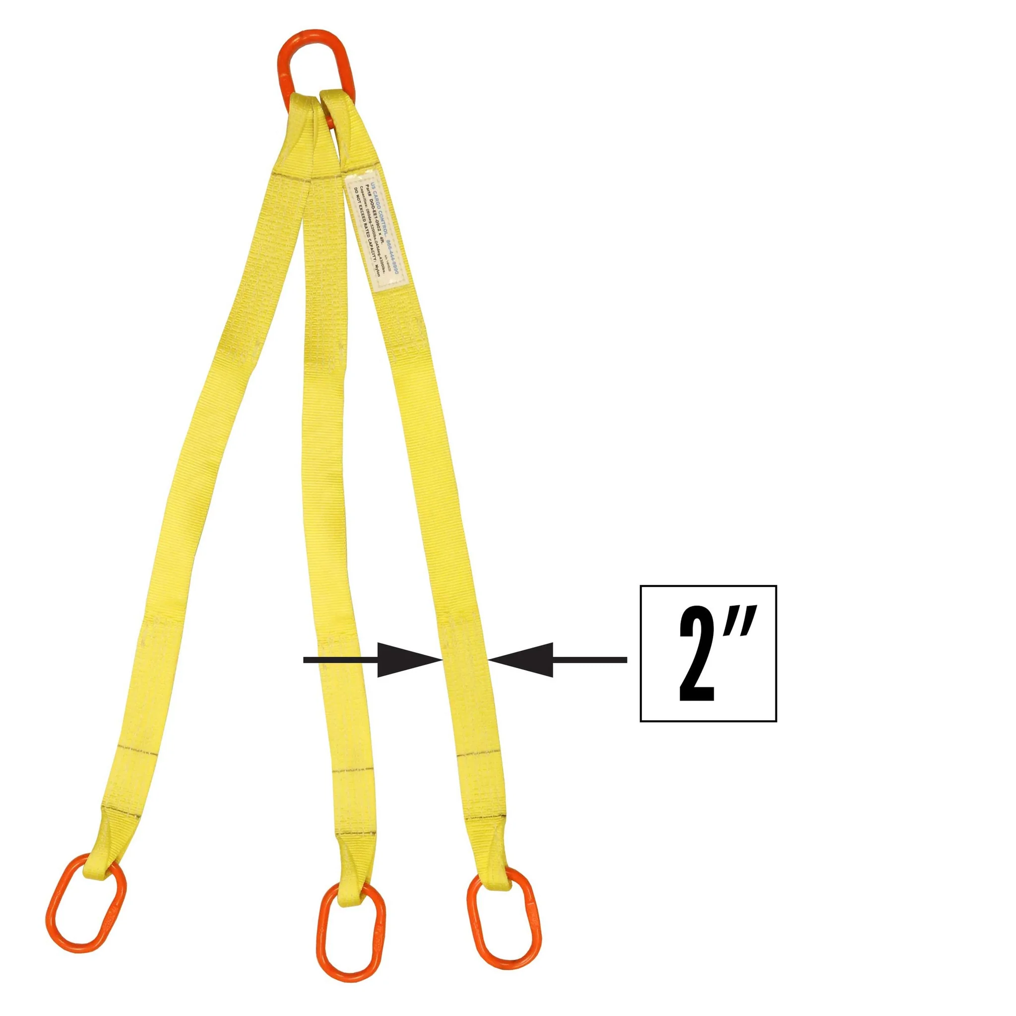 2"x14' (1 ply) Triple Leg Nylon Sling w/ Master Link Both Ends