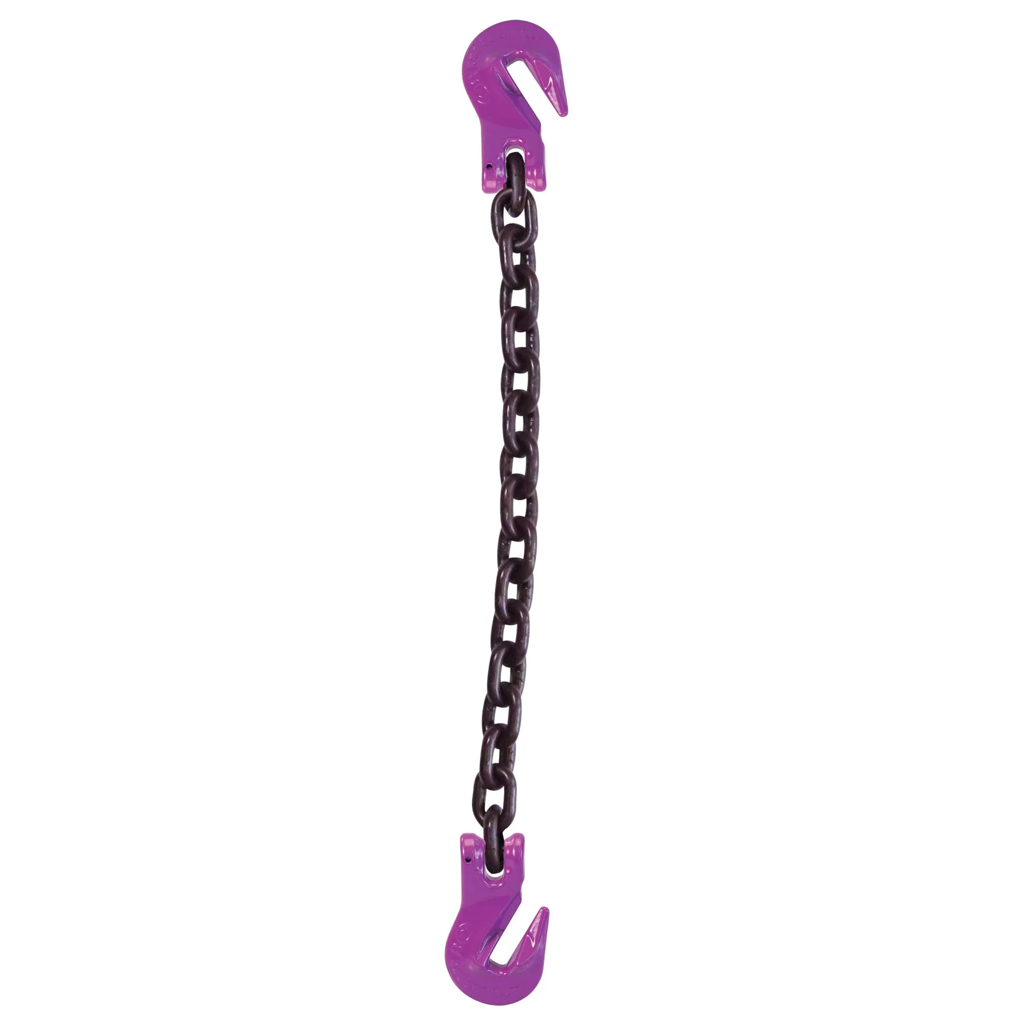 3/8" x 8' Single Leg Chain Sling w/ Grab & Grab Hooks - Grade 100