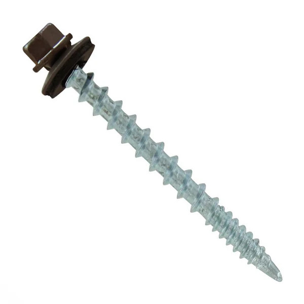 ST Fastening #10 x 2" Kwikseal Woodbinder Metal Roofing Screw - Koko Brown, Pkg 250