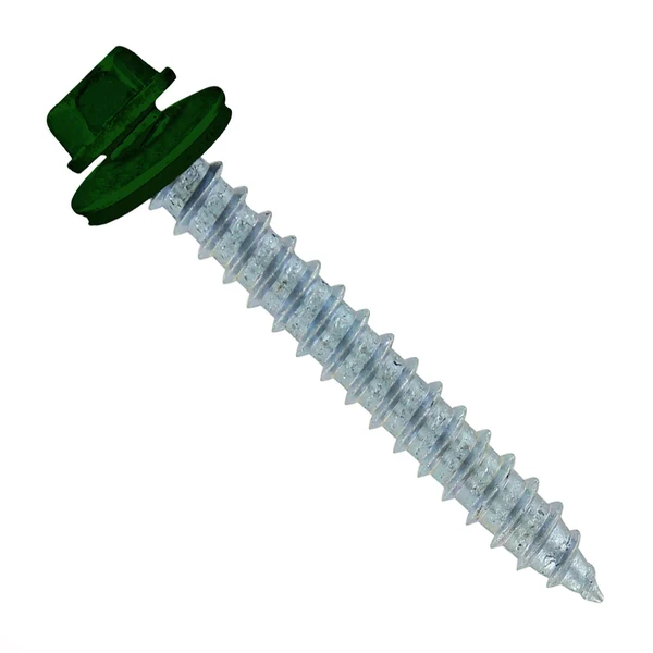 ST Fastening #14 x 2" Type 17 Woodbinder Metal Roofing Screw - Forest Green, Pkg 250