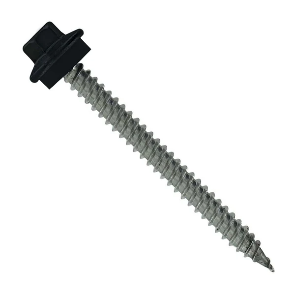 ST Fastening #10 x 2" SS Woodbinder Metal Roofing Screw - Black, Pkg 250