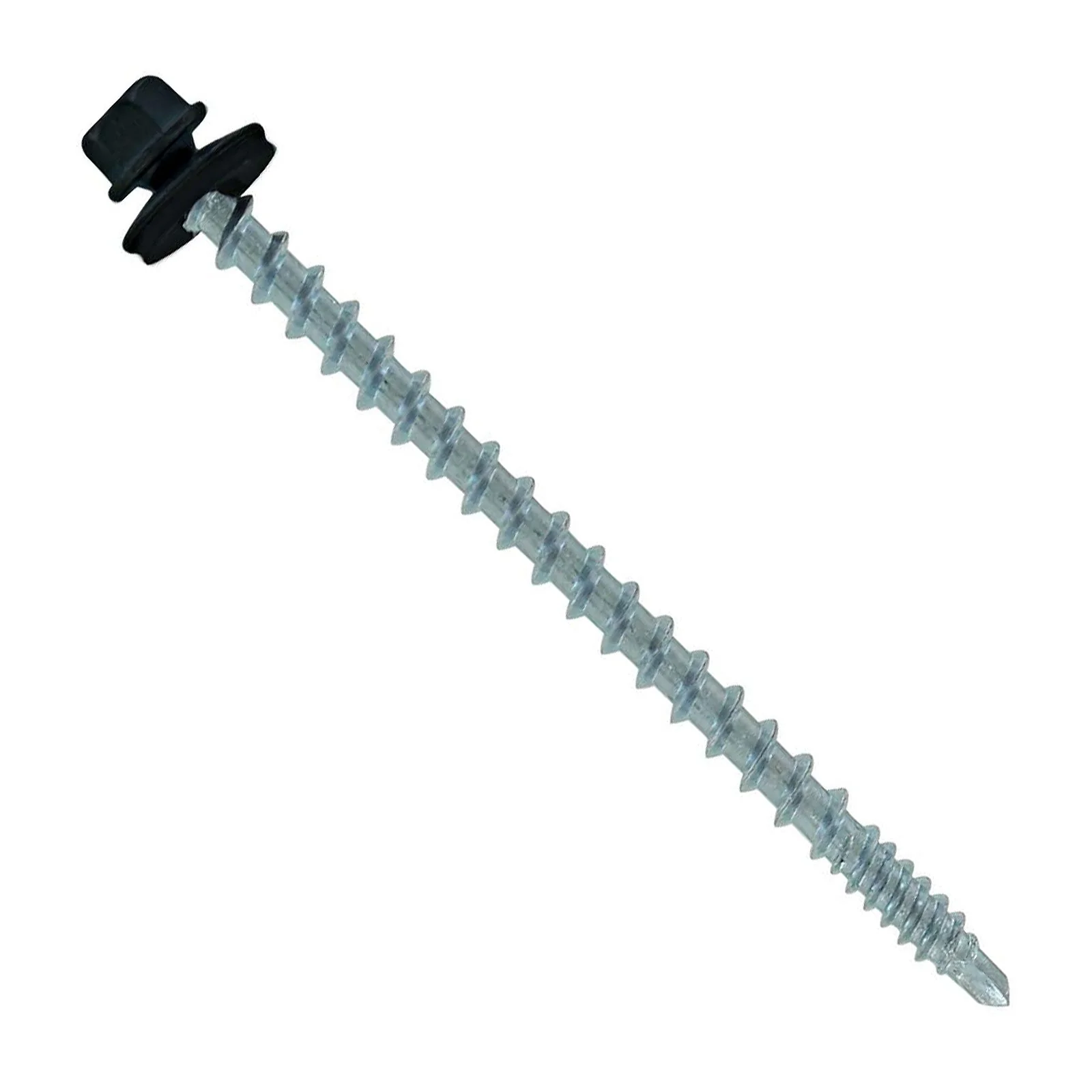 ST Fastening #10 X 3" Kwikseal Woodbinder Metal Roofing Screw - Black, Pkg 250