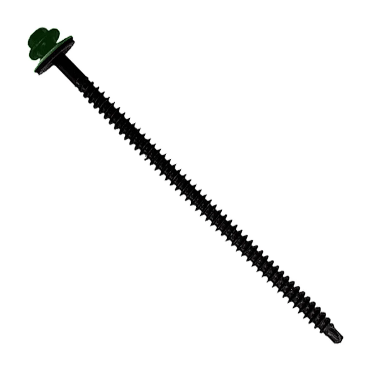 ST Fastening #12 X 4-1/2" InsulDrill Metal Roofing Screw - Forest Green, Pkg 100