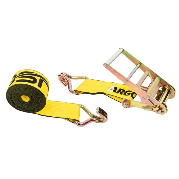 4" x 30' Ratchet Strap with Wire Hooks | Yellow