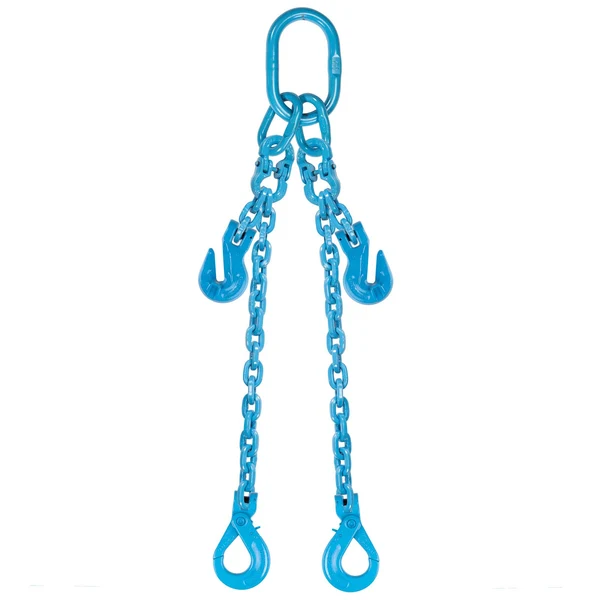9/32" x 10' Pewag Adjustable 2 Leg Chain Sling w/ Self-Locking Hooks - Grade 120