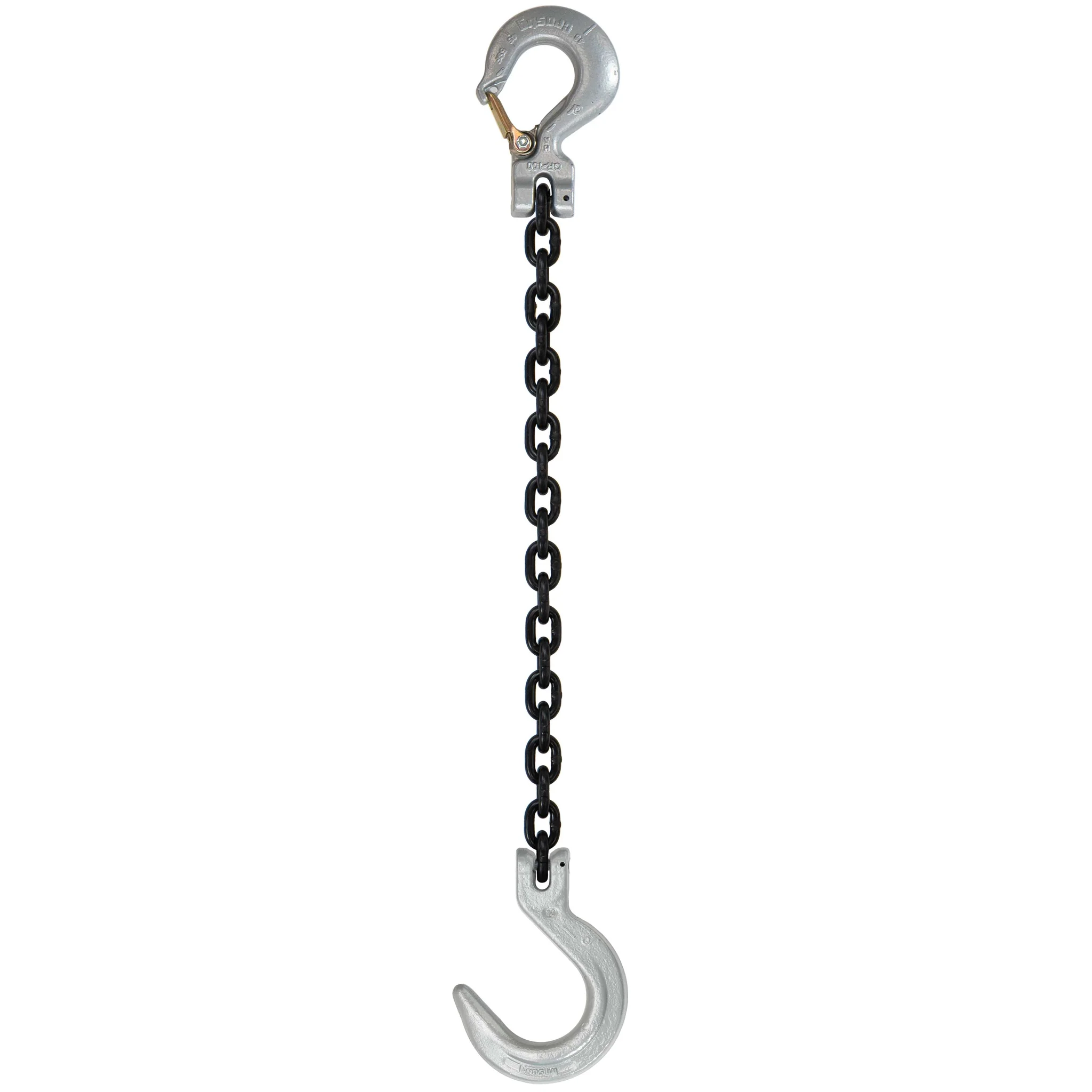 1/2" x 18' Domestic Single Leg Chain Sling with Crosby Sling & Foundry Hooks - Grade 100