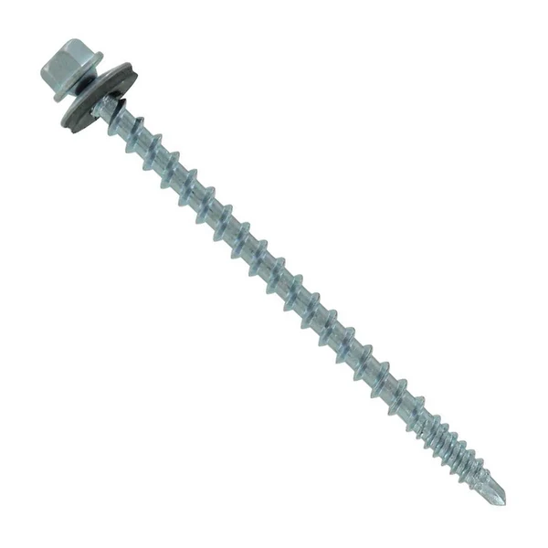 ST Fastening #10 x 3" Kwikseal Woodbinder Metal Roofing Screw - Electro-Galvanized, Pkg 250