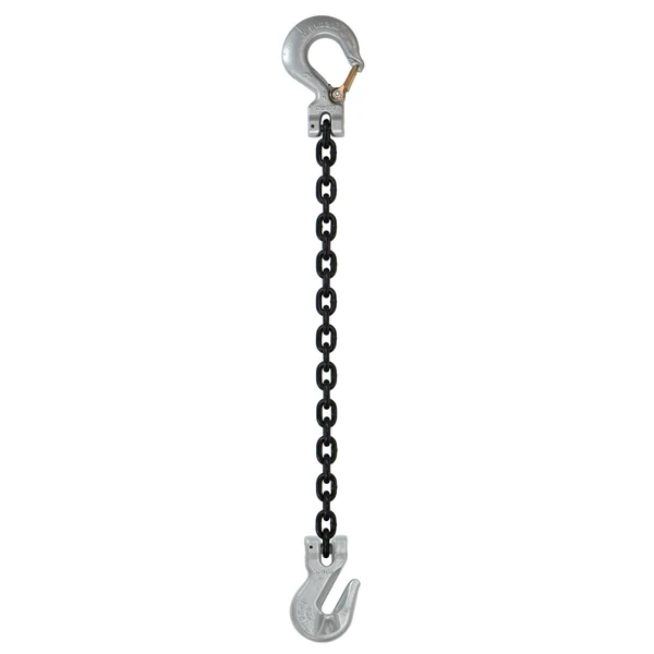 5/8" x 18' Domestic Single Leg Chain Sling with Crosby Grab & Sling Hooks - Grade 100