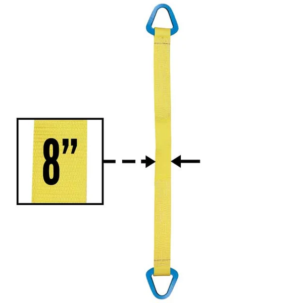 Nylon Lifting Sling - Triangle - 8" x 4' - 2-ply