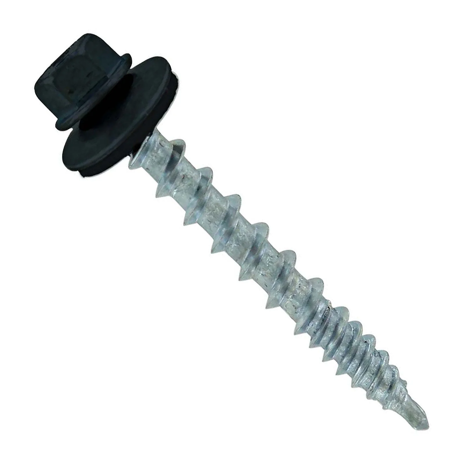ST Fastening #10 X 1-1/2" Kwikseal Woodbinder Metal Roofing Screw - Black, Pkg 250