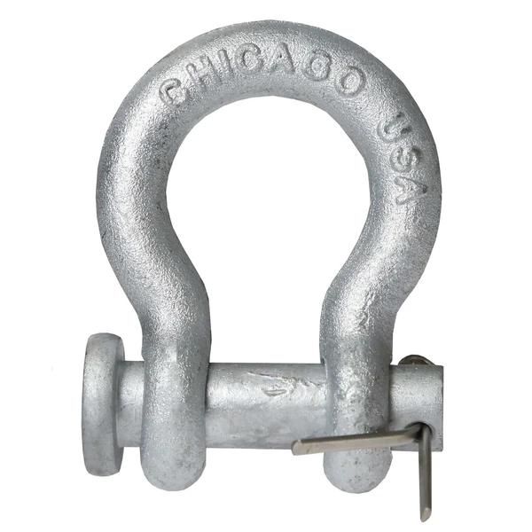 Anchor Shackle - Chicago Hardware - Round Pin - 5/16" Galvanized Steel - .75 Ton