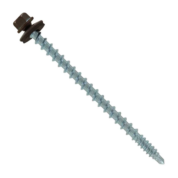ST Fastening #10 x 3" Kwikseal Woodbinder Metal Roofing Screw - Koko Brown, Pkg 250