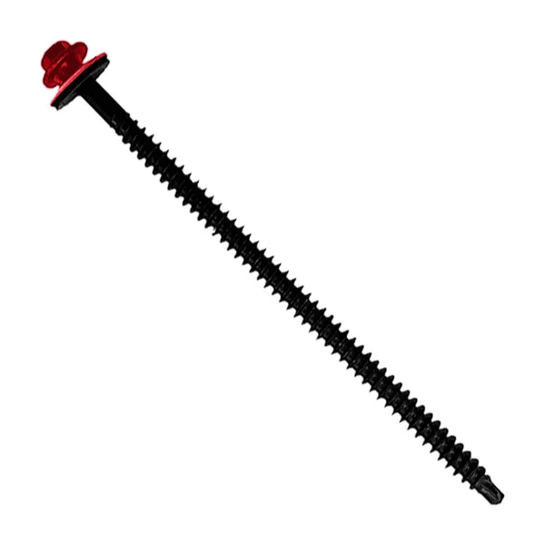 ST Fastening #12 X 4-1/2" InsulDrill Metal Roofing Screw - Crimson, Pkg 100