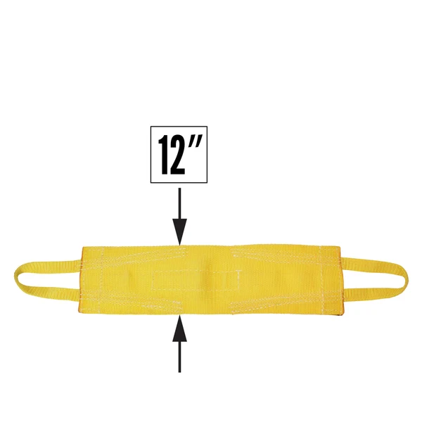 Nylon Lifting Sling - Attached Eye Wide - 12" x 8' - 1-ply